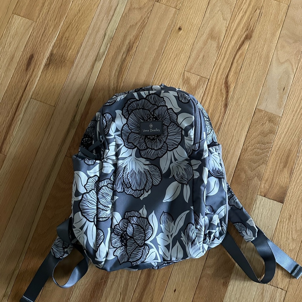 Vera Bradley Grey Floral Mini Backpack